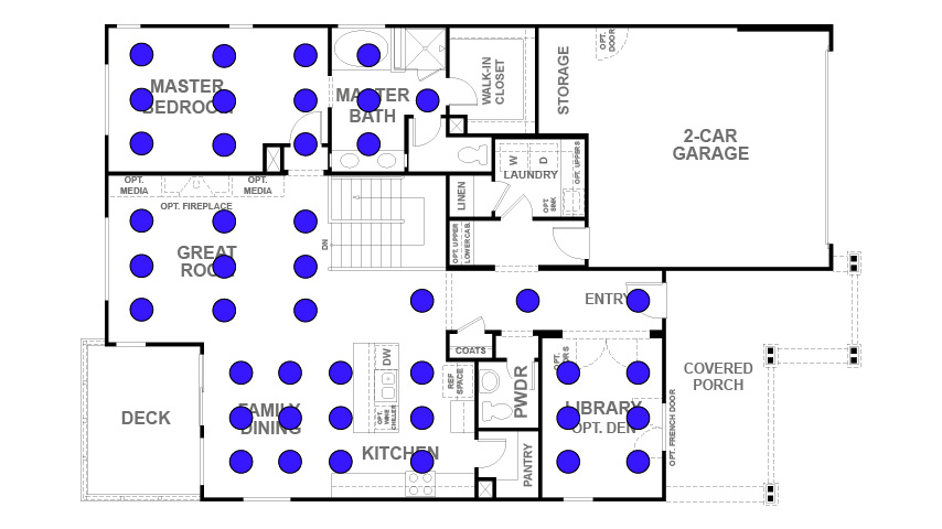 CAD floor plan for multi-point VR